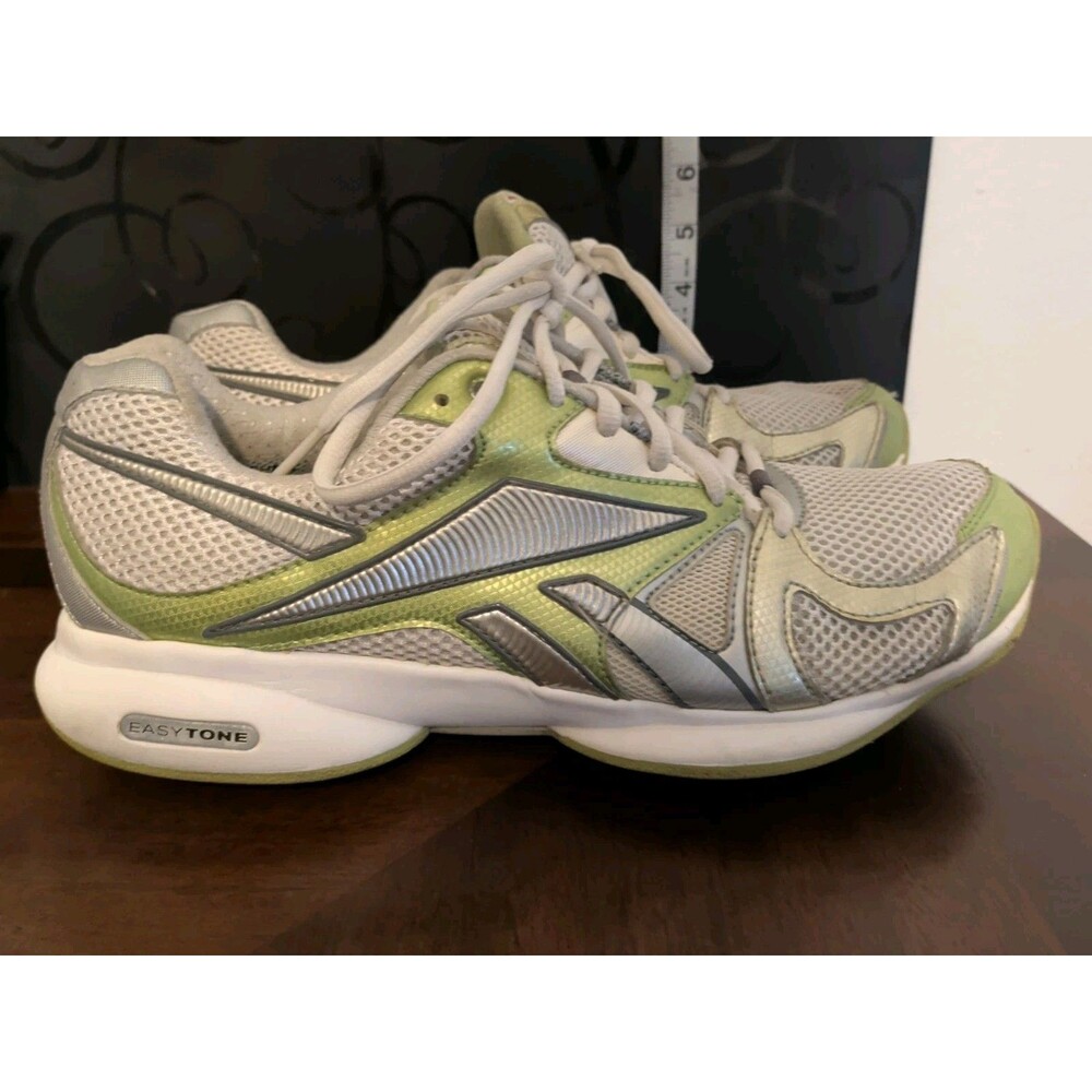 Reebok EasyTone Women’s Walking Shoes White Green Mesh Sneakers Size 10